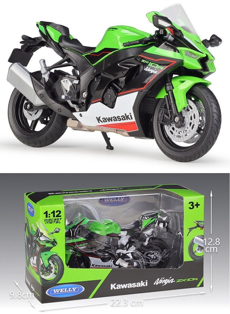 WELLY 1:12 Kawasaki 2021Ninja ZX10R MOTORCYCLE Model Collection Toy Gift NIB