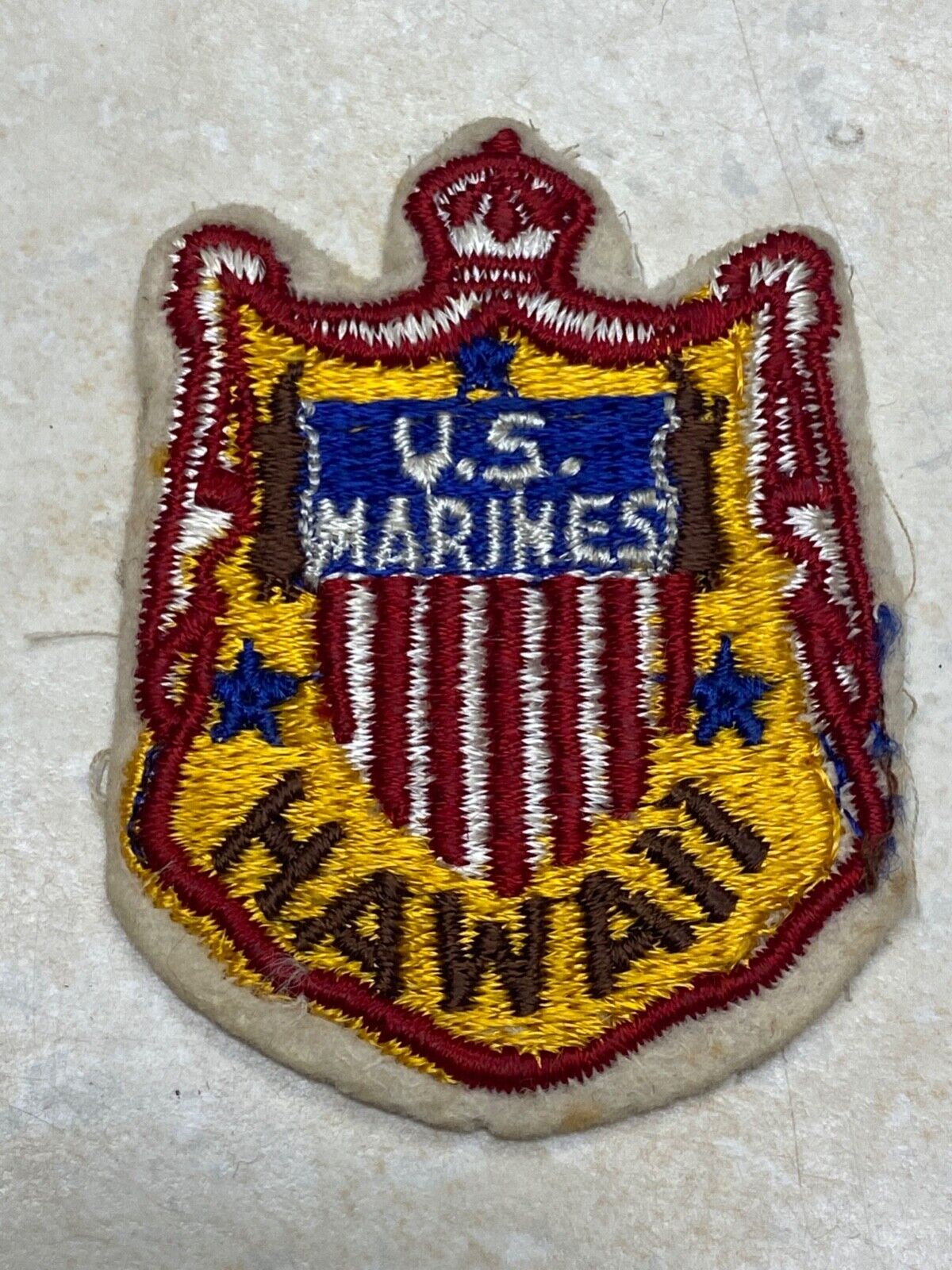 Vintage Hawaii US Marines Felt Homefront Patch