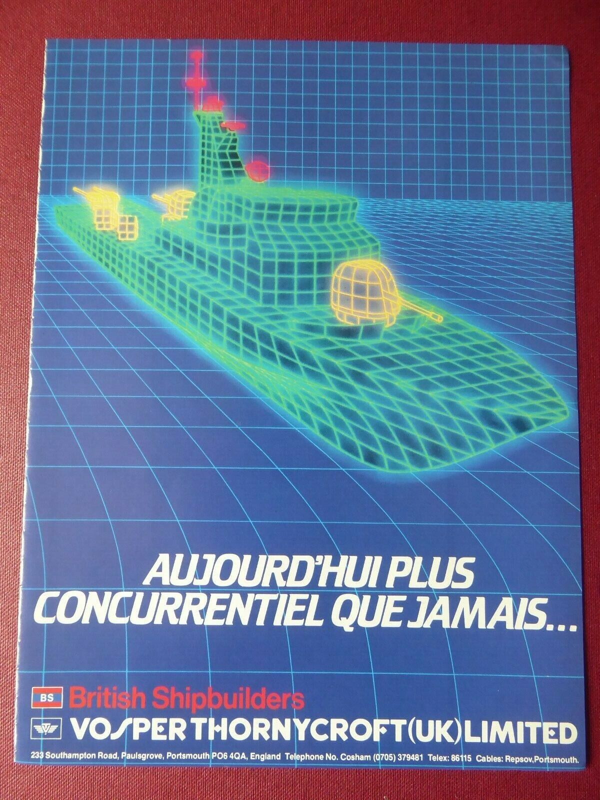 2/1984 PUB VOSPER THORNYCROFT BRITISH SHIPBUILDERS WARSHIP ORIGINAL AD