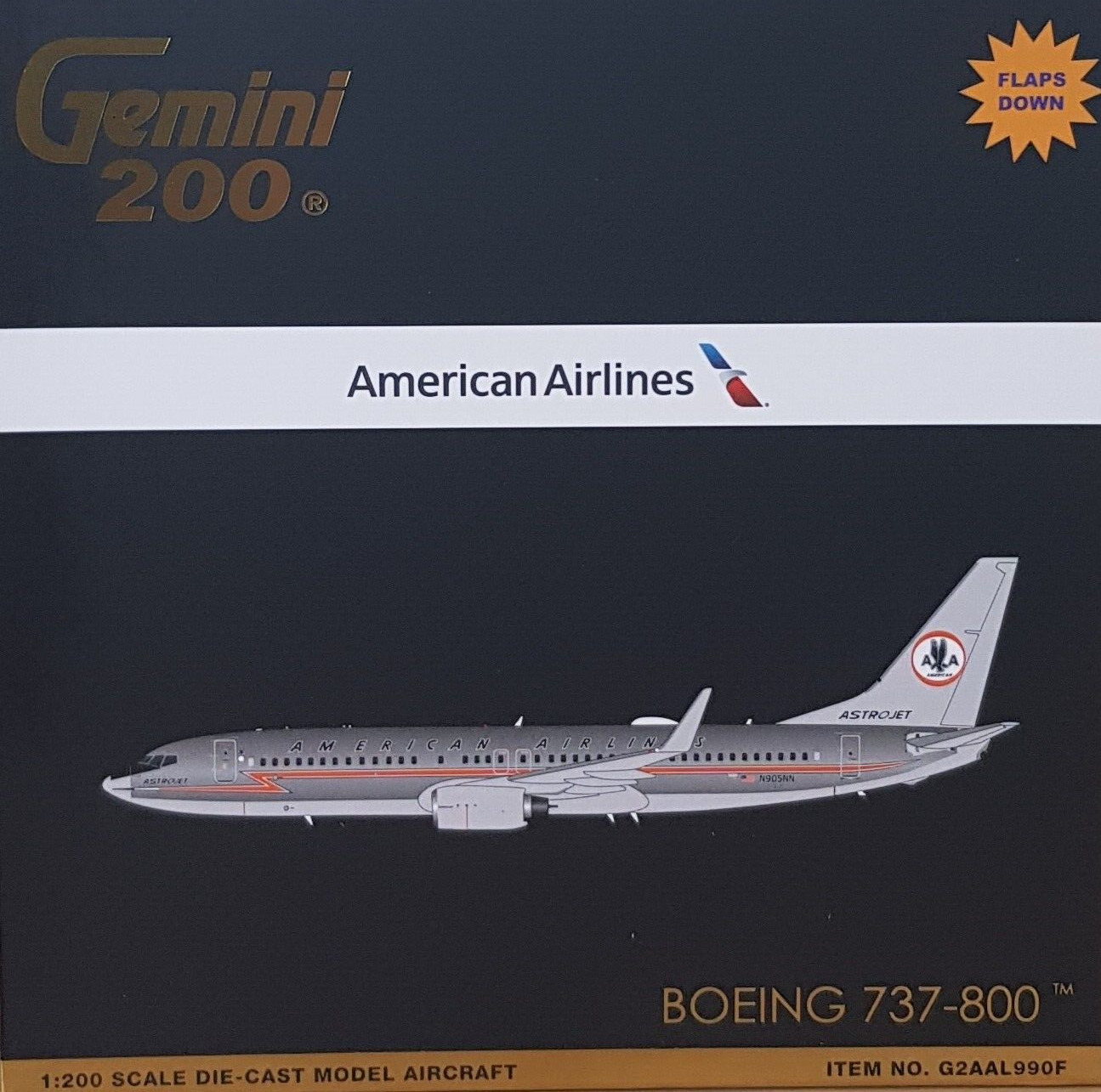 Gemini Jets 1/200 G2AAL990F American Airlines Boeing 737-800 Astrojet Flaps down