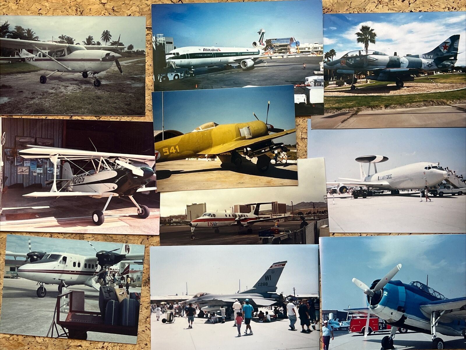 Vintage Airplane US AIR FORCE NAVY TROPIC ALITALIA PLANE 1980s-1990s Photo Lot