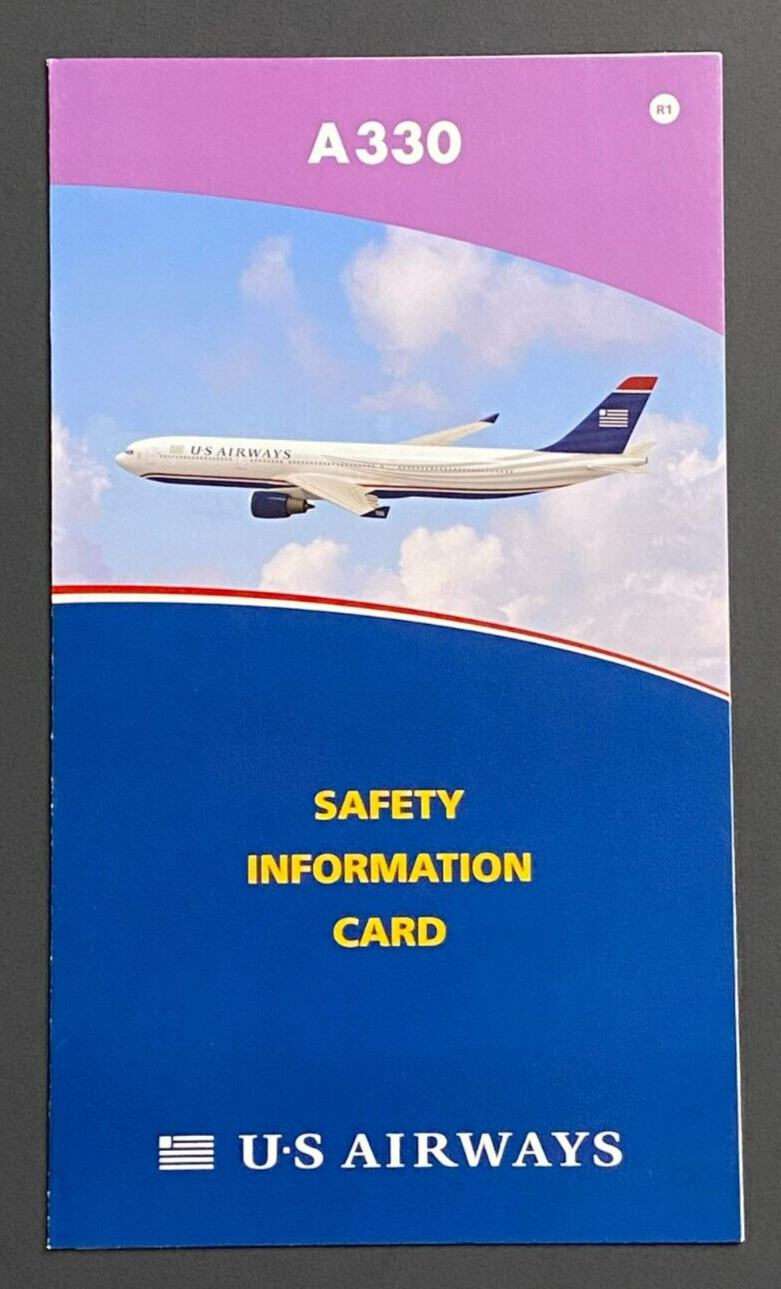 US Airways Airbus A330 Safety Card - 4/08