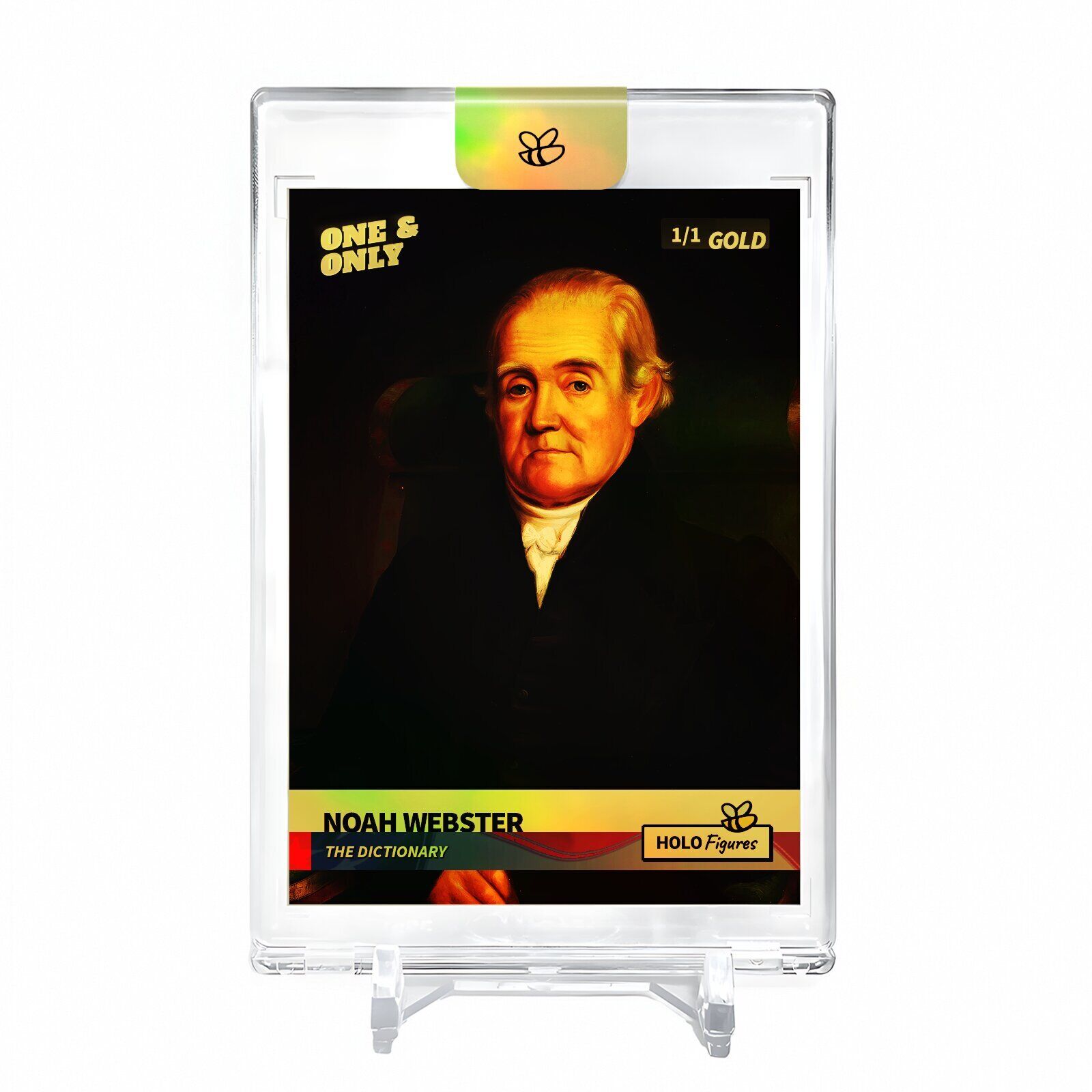 NOAH WEBSTER The Dictionary Card 2023 GleeBeeCo #NHTH-G Encased Holo GOLD 1/1