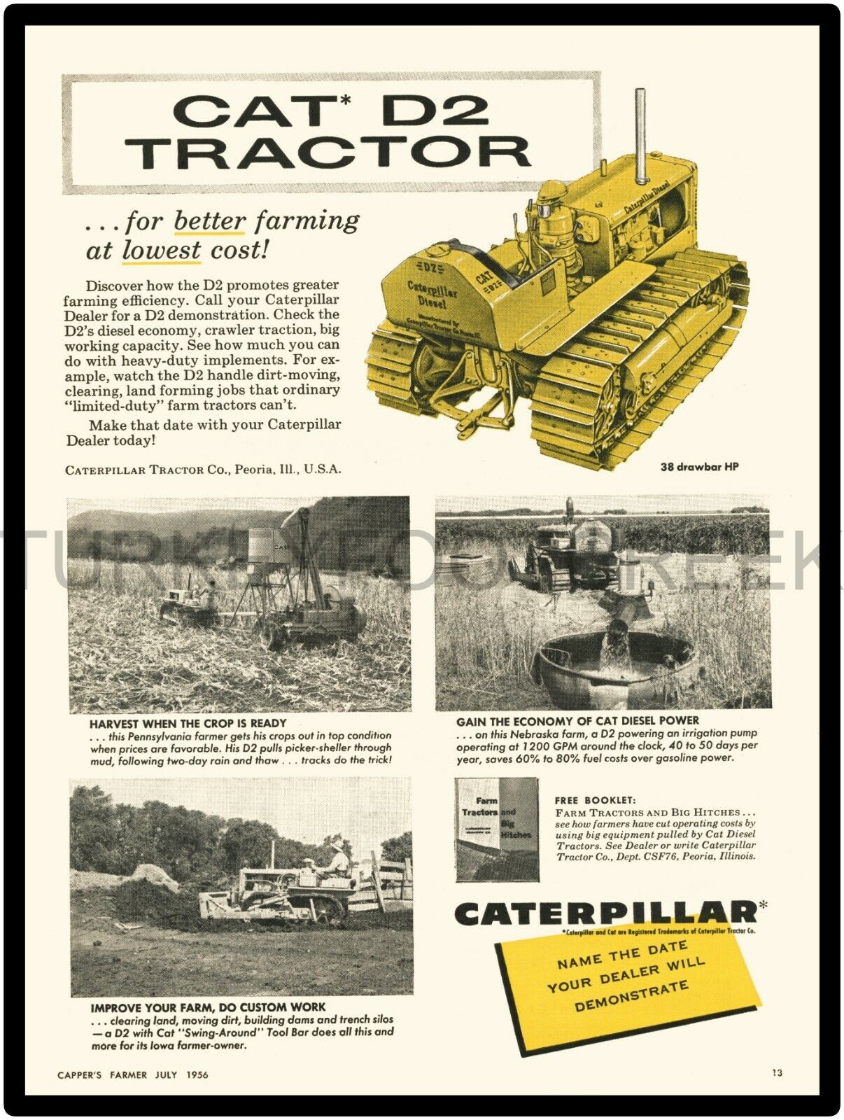 1956 Caterpillar CAT D2 Tractor Ad 9\