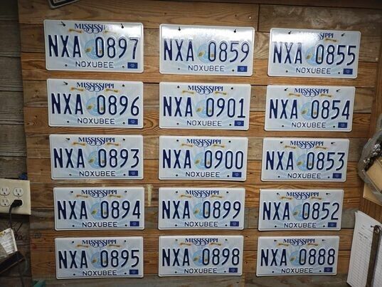 2018 Mississippi expired lot of (50) guitars Craft  License plates NXA 0897
