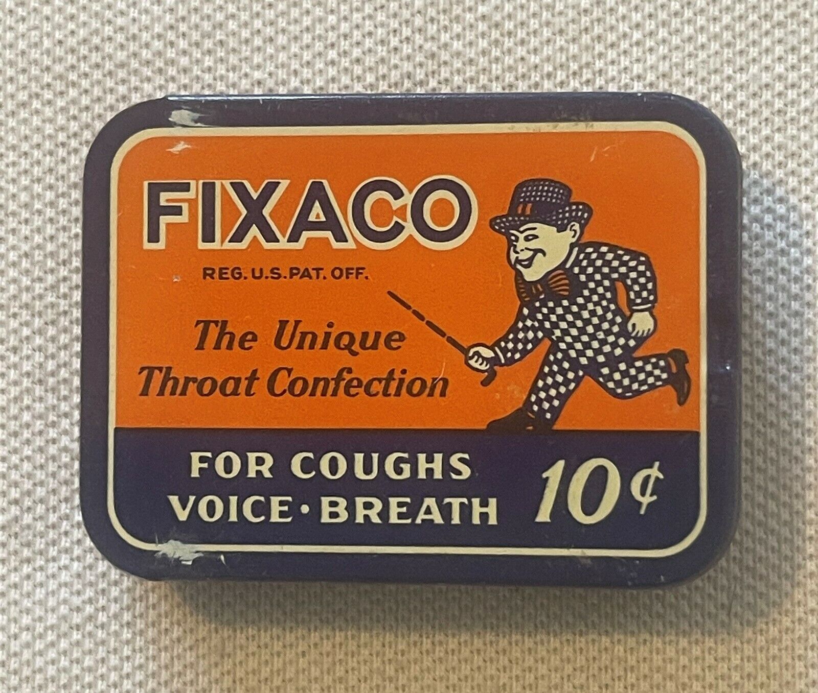 Antique Vintage 1930s Fixaco Medicine Tin - NOS Pharmacy Doctor Collectibles