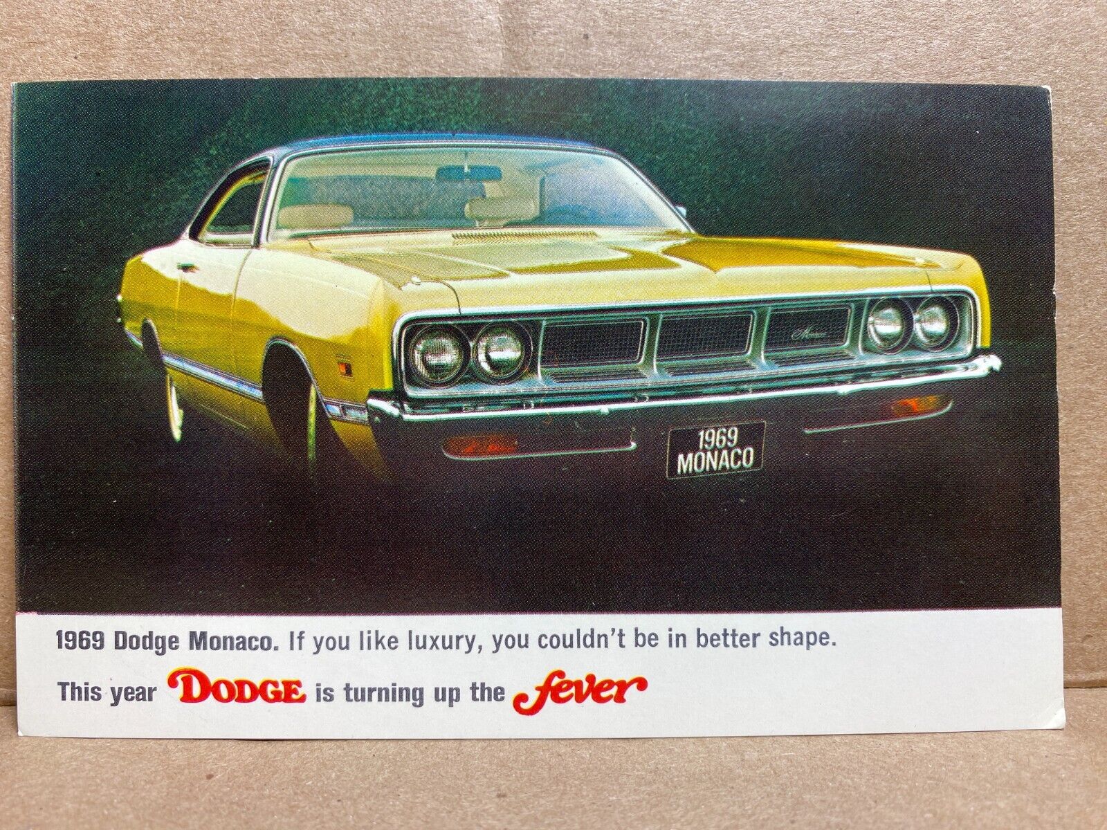 1969 Dodge Monaco US Dealer Car Advertisement Chrome Postcard 166
