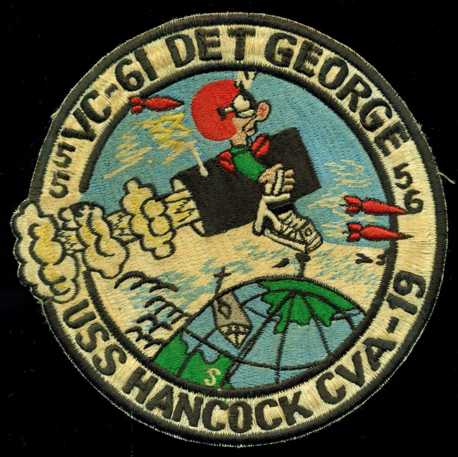USN VC-61 Det George USS Hancock 1955 1956 Patch S-8