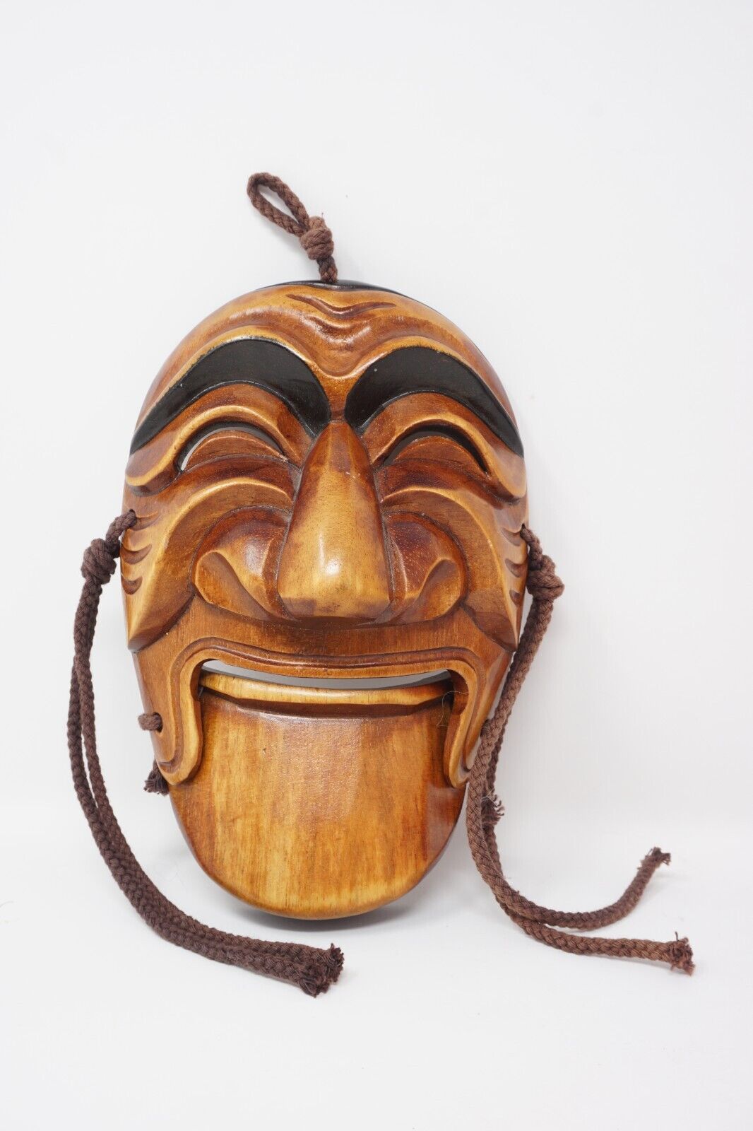 Vintage Korean Wood Hahoe Movable Jaw Hanging Theatre Mask 8\