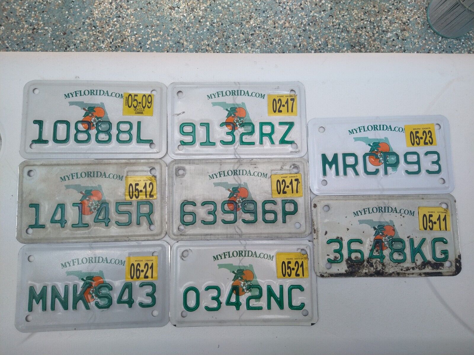 Lot of 8 Florida Moped Motorcycle Expired Small License Plates💥 Nice💥