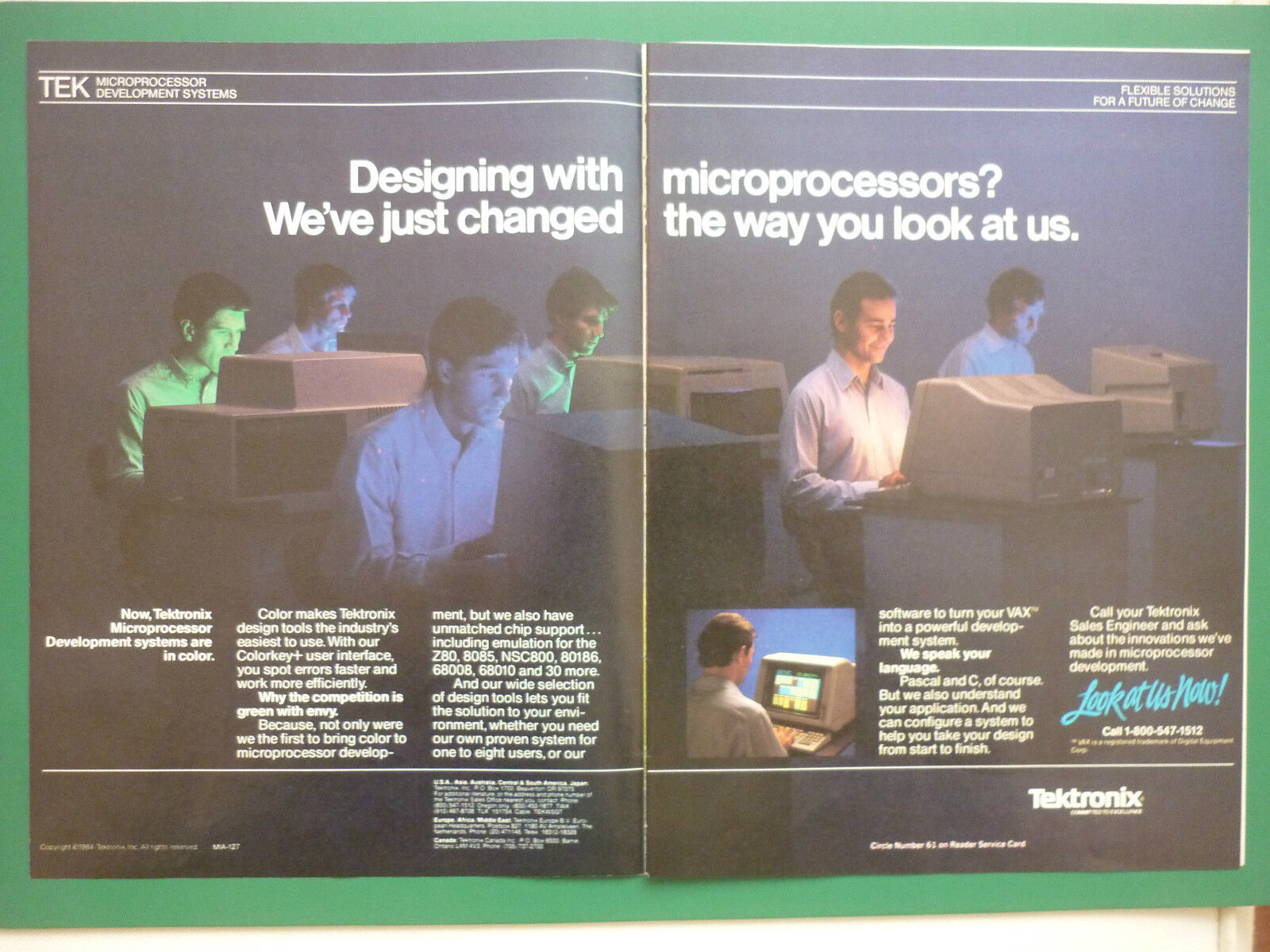 2/1984 PUB TEKTRONIX MICROPROCESSORS SOFTWARE VAX DIGITAL COMPUTER ORIGINAL AD