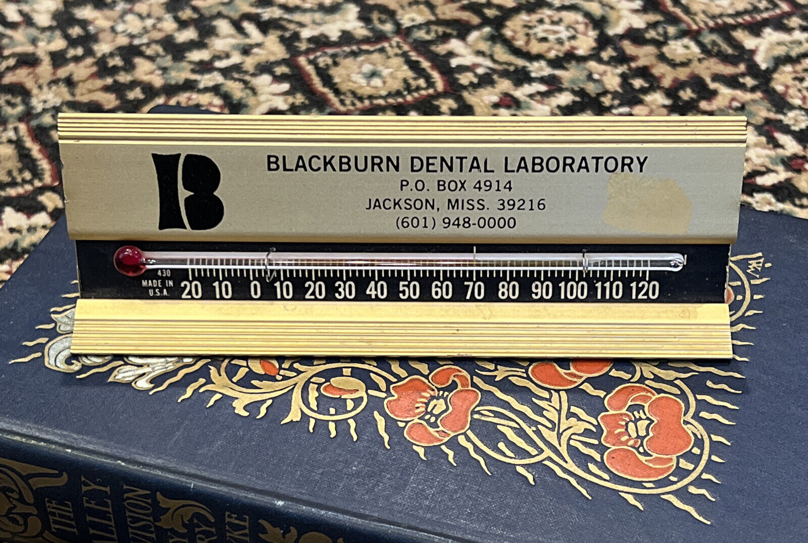 Jackson Mississippi Blackburn Dental Medical Laboratory Desk Thermometer Works