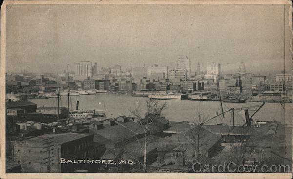 1906 Baltimore,MD City View Maryland Antique Postcard 2c stamp Vintage Post Card