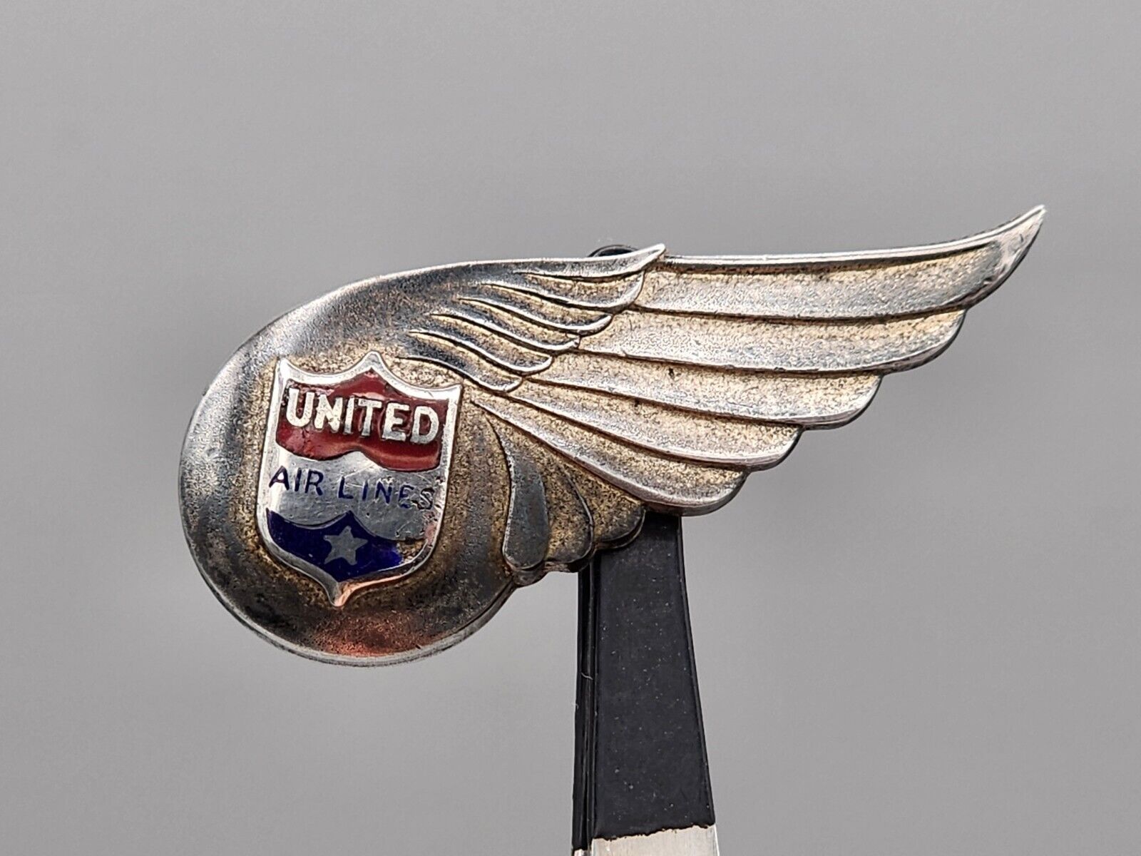 Vintage Sterling United Air Lines Flight Attendant Wing by Robbins