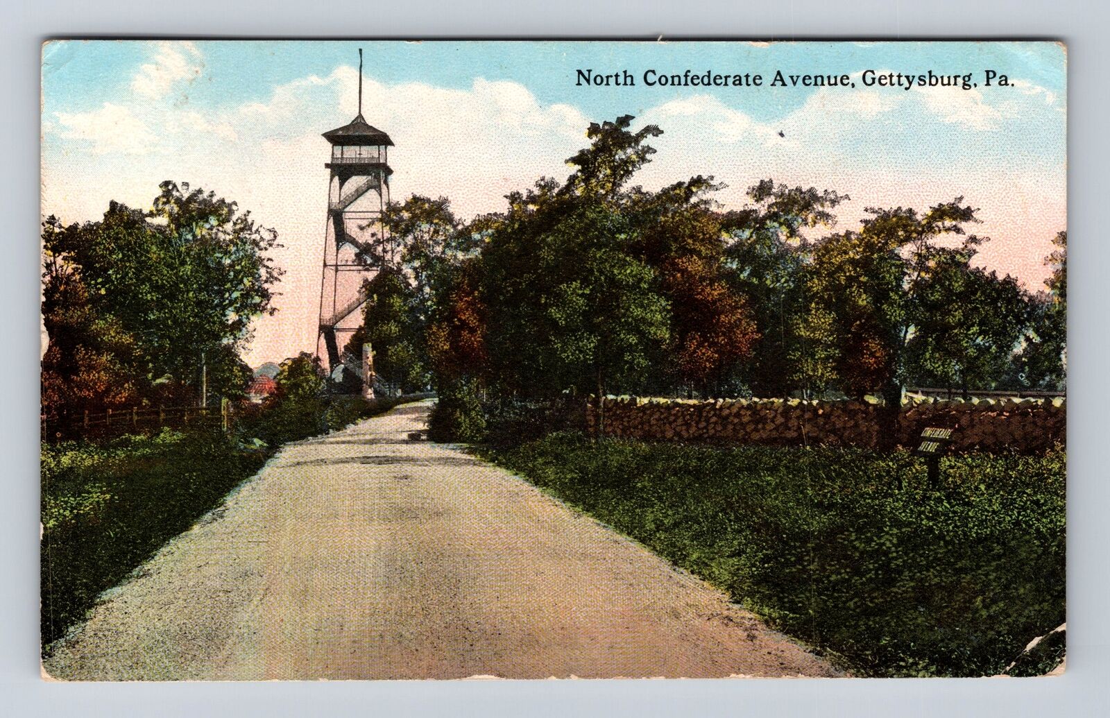 Gettysburg PA-Pennsylvania, North Avenue, Antique, Vintage Souvenir Postcard