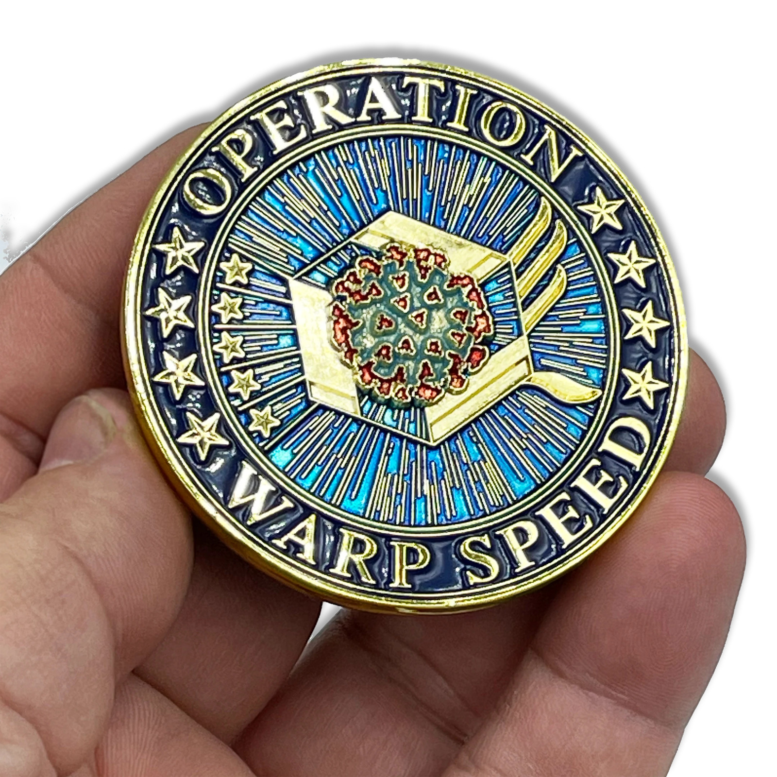 EL4-009 Operation Warp Speed Challenge Coin Covid-19 Vaccine Task Force Departme
