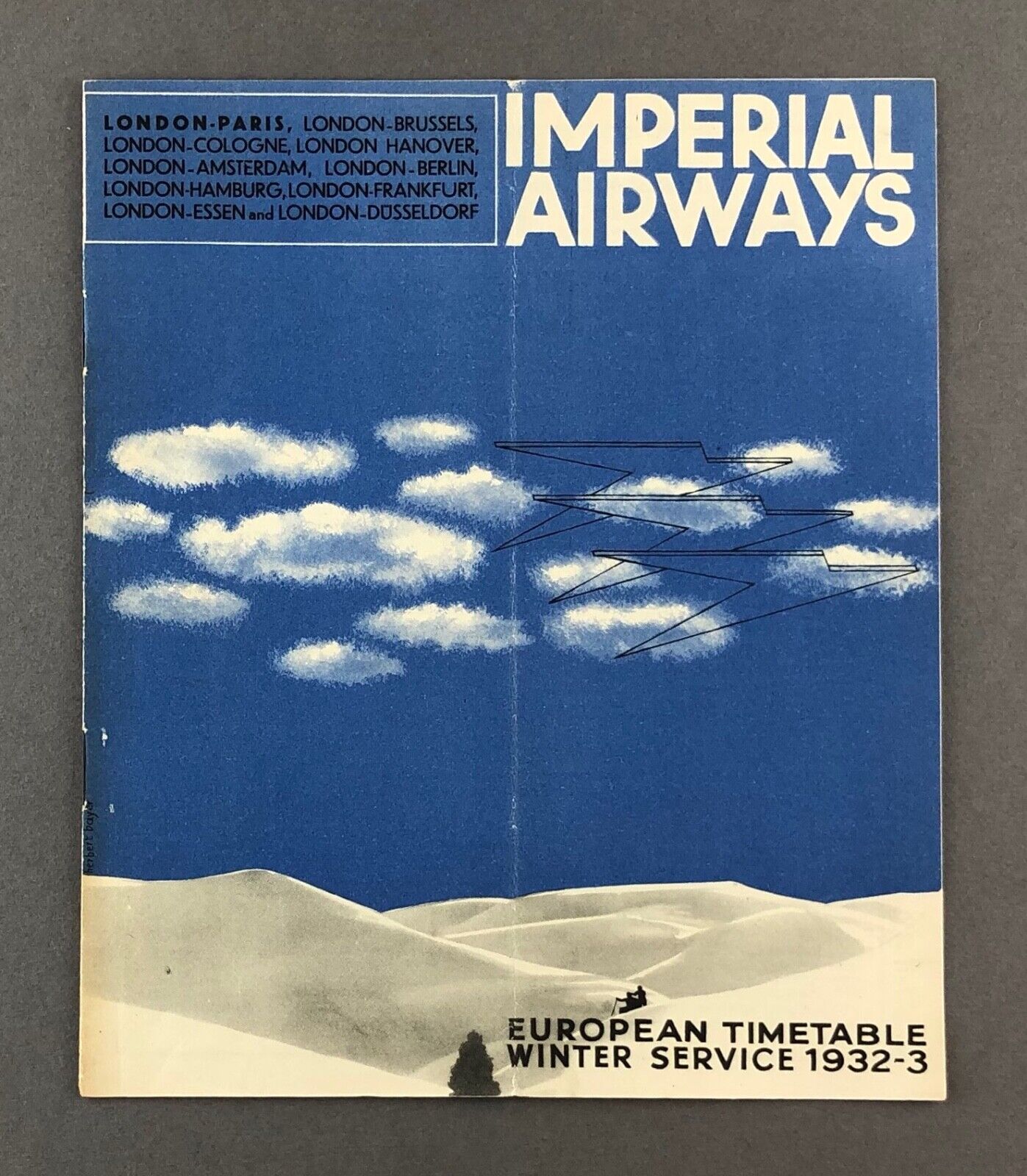 IMPERIAL AIRWAYS EUROPEAN WINTER 1932-3 AIRLINE TIMETABLE 