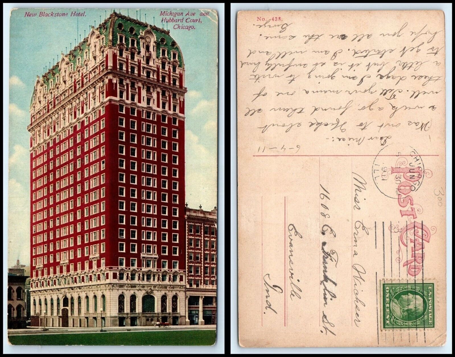 ILLINOIS Postcard - Chicago, New Blackstone Hotel L50