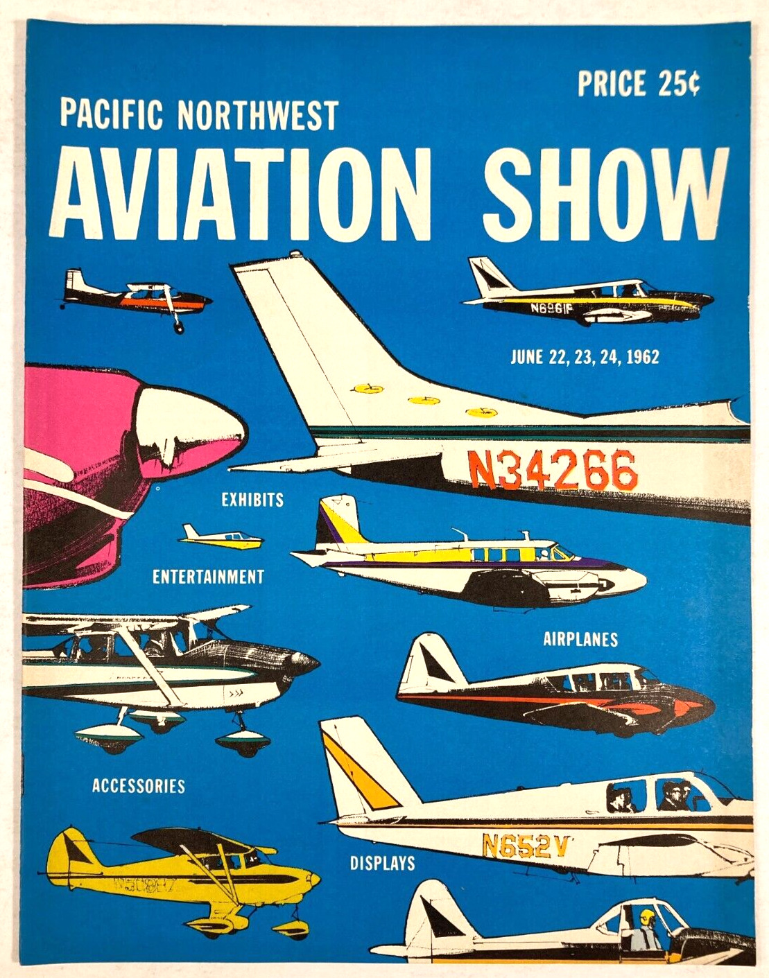 1962 PACIFIC NORTHWEST AVIATION Air SHOW Souvenir PROGRAM 1st Annual OREGON Vtg