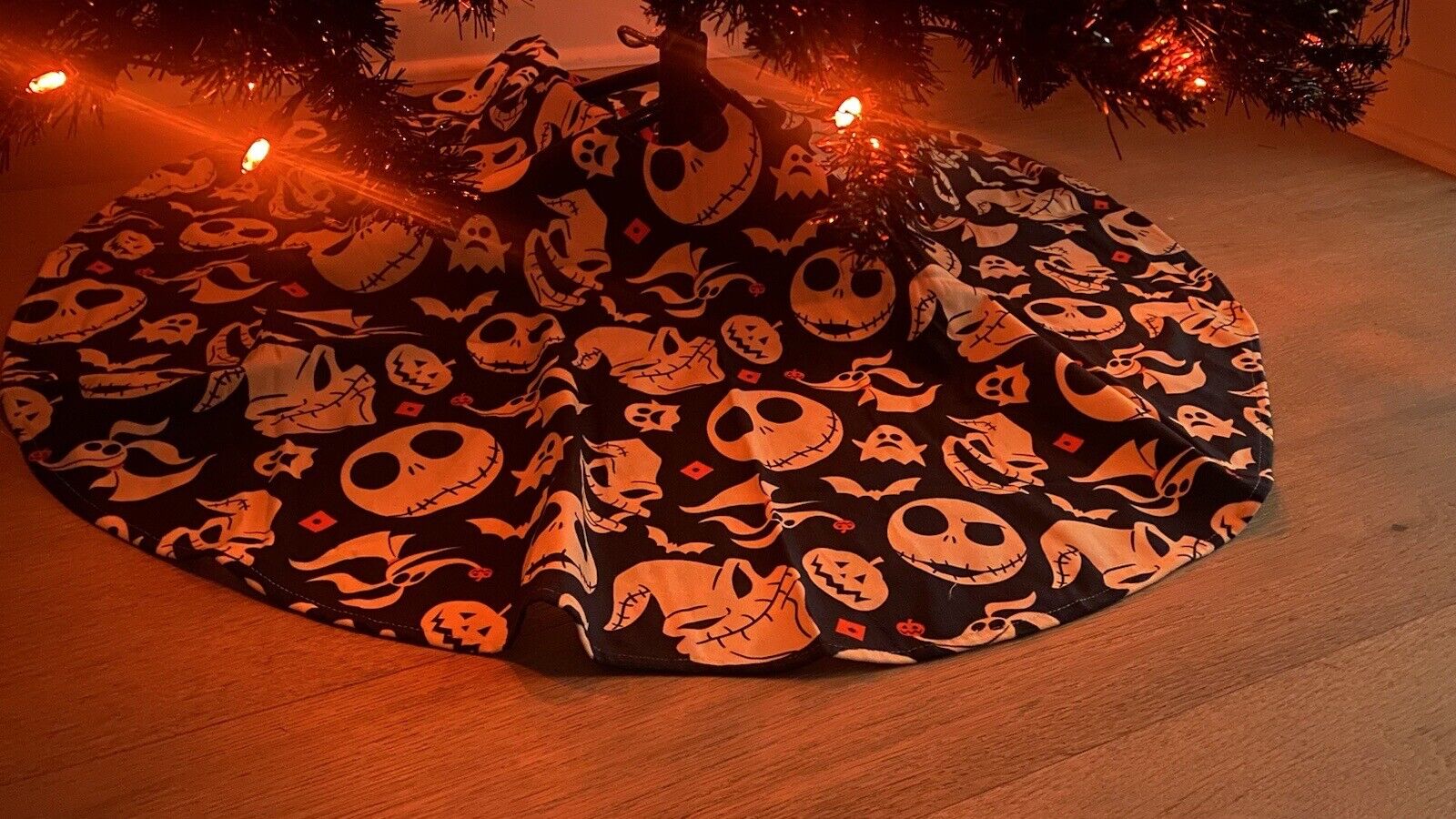 Nightmare before Christmas Jack Skellington Halloween Christmas tree skirt 36”