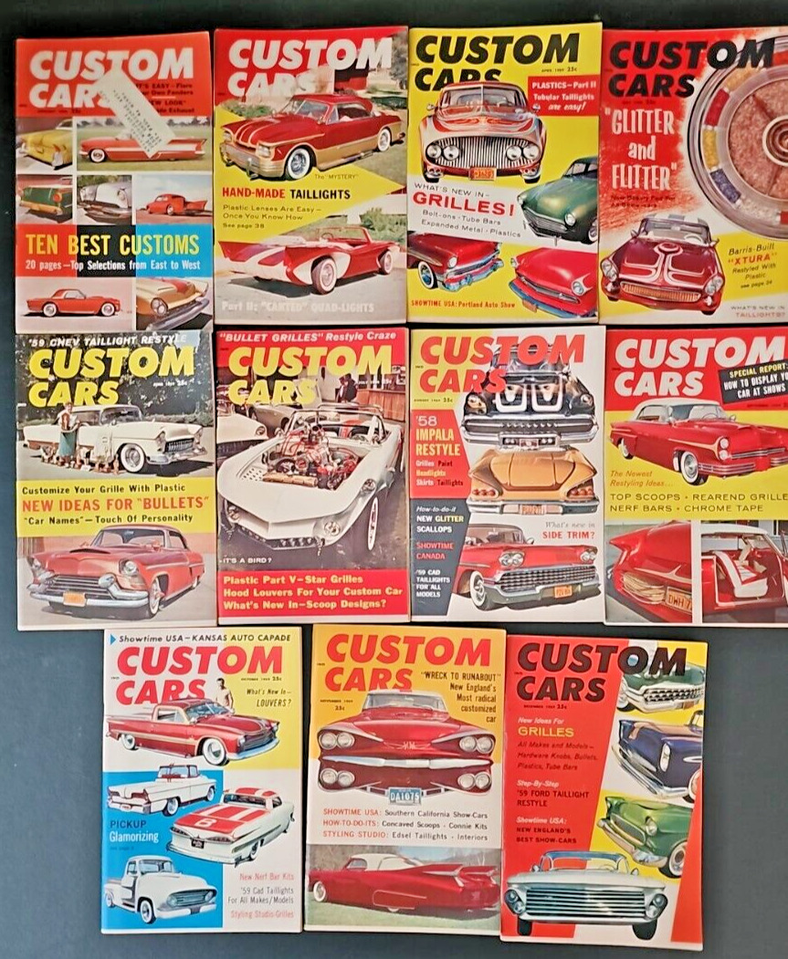 Custom Cars Magazine 1959 Jan, Mar-Dec. 11 total