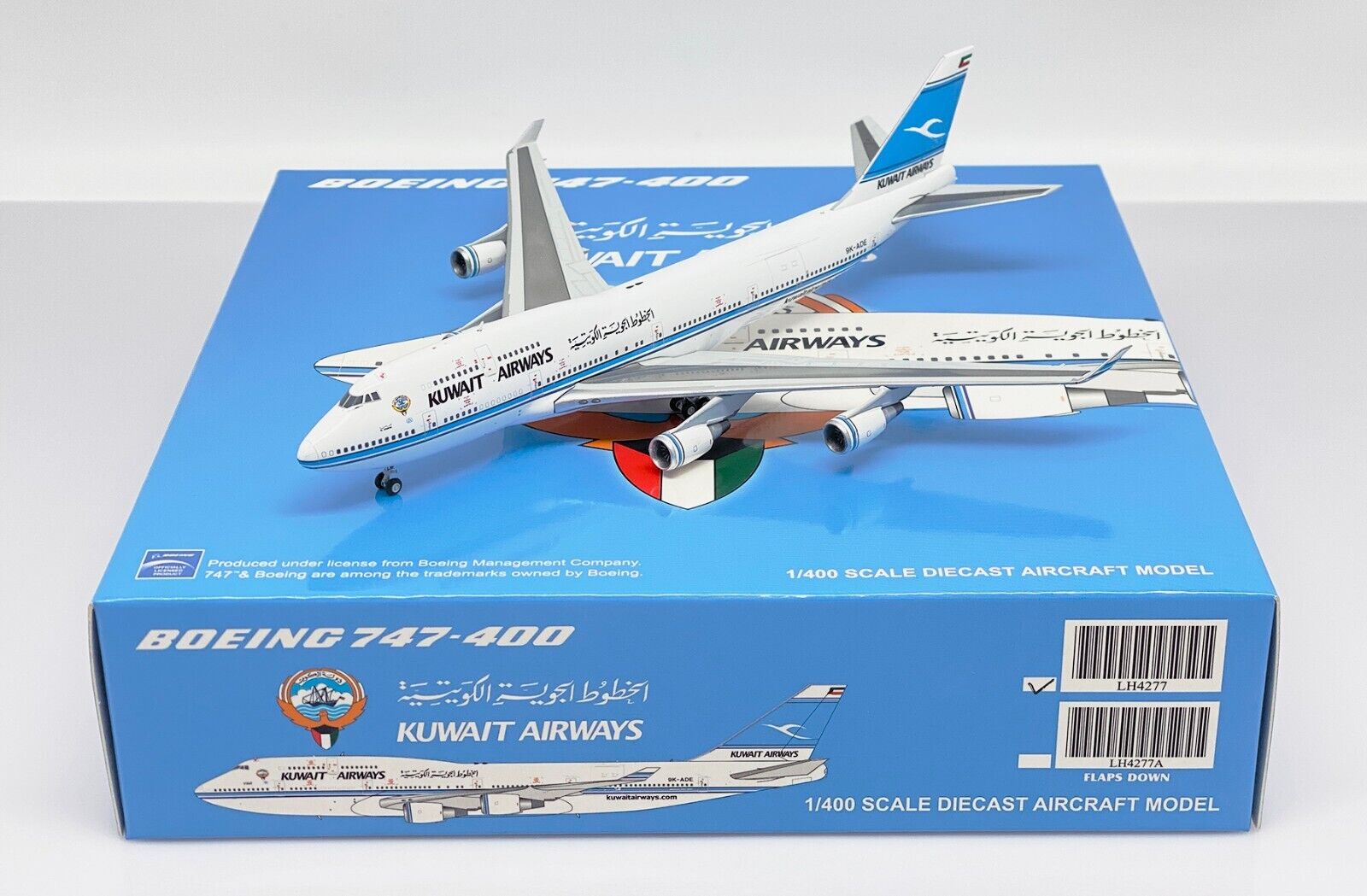 Kuwait Airways B747-400(M) Reg: 9K-ADE 1:400 JC Wings Diecast model LH4277 (E)