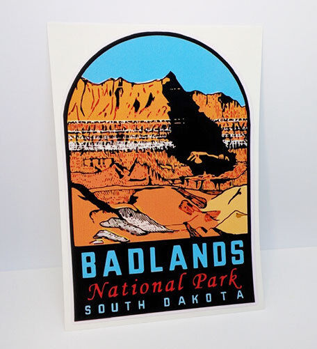 BADLANDS NATIONAL PARK South Dakota Vintage Style Decal / Vinyl Sticker