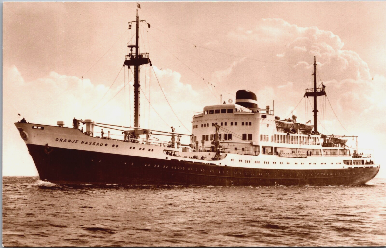 ms. Oranje Nassau KNSM Ship Vintage RPPC C188