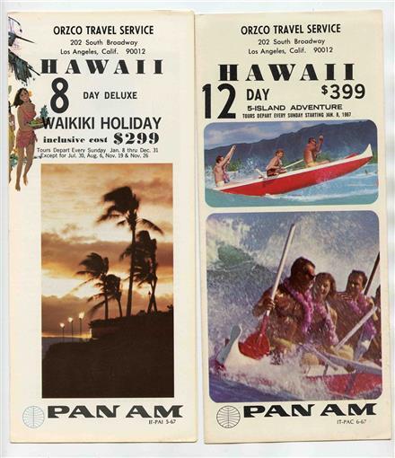 2 Hawaii Tour Brochures Pan American Airways 1967