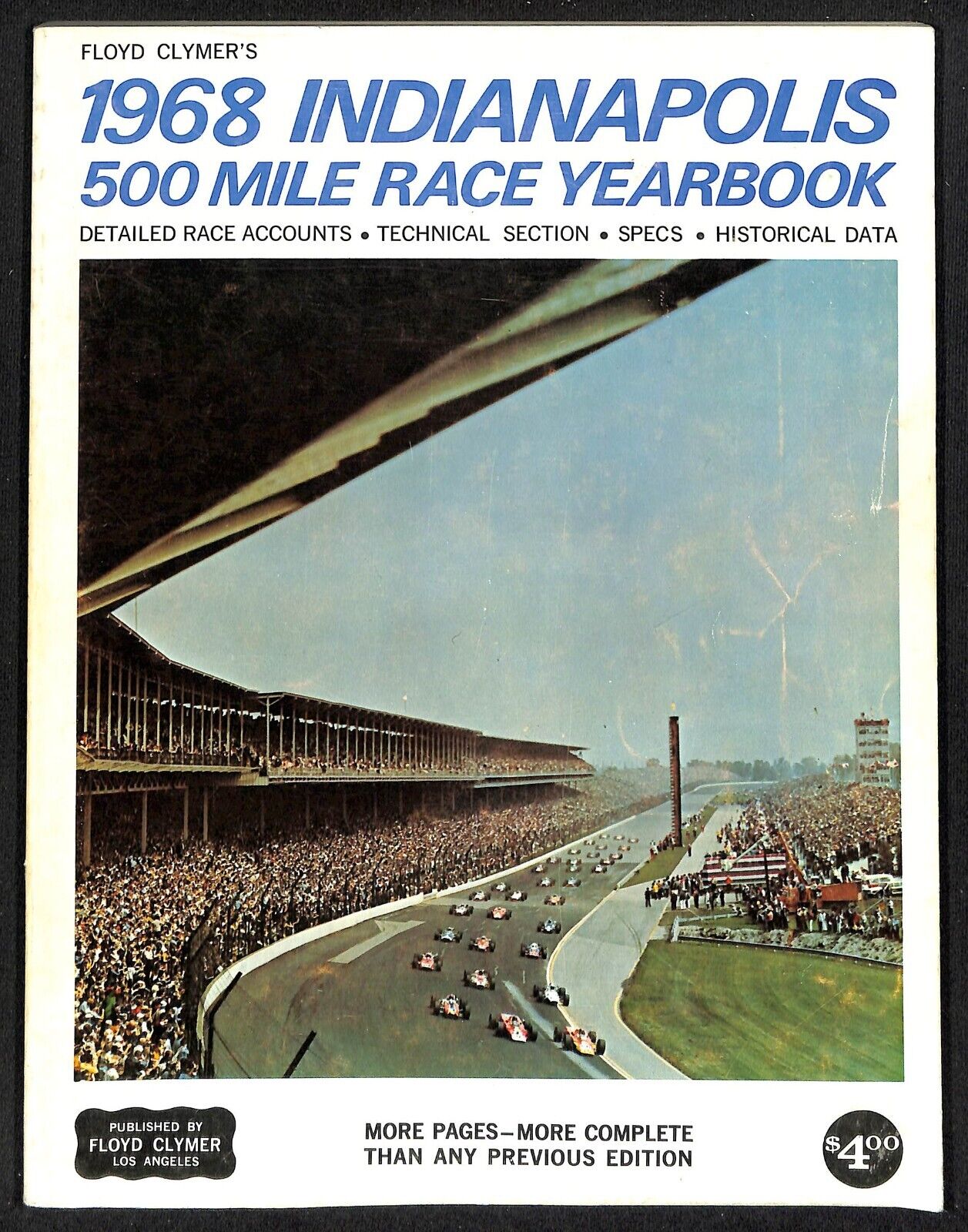 1968 Indy 500 Floyd Clymer's Indianapolis Yearbook IMS 191pp 