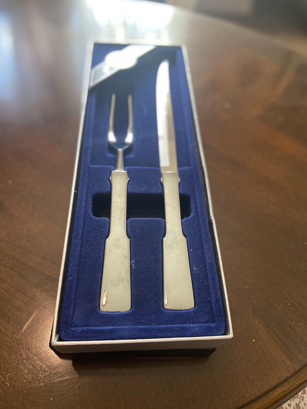 TOWLE BYFIELD CARVING KNIFE & FORK SET w/ Box Stainless Steel Vintage $0 S/H