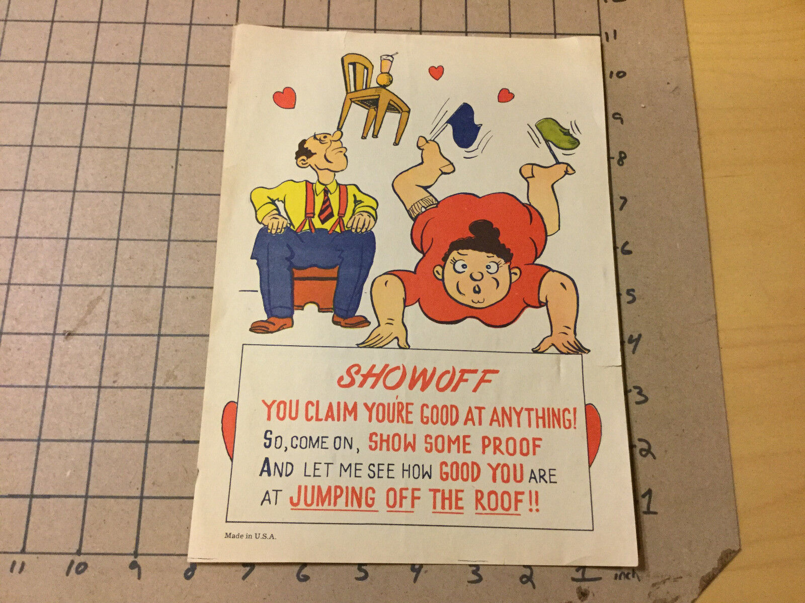 Original Early (1930\'s or 40\'s)comic paper, single sided: -- SHOWOFF --