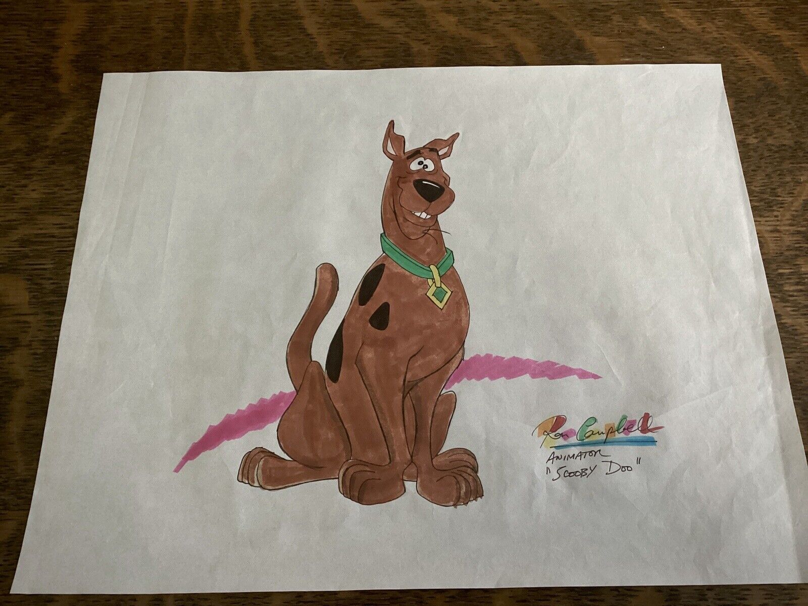 Original Ron Campbell Scooby Doo Colored Sketch 2001
