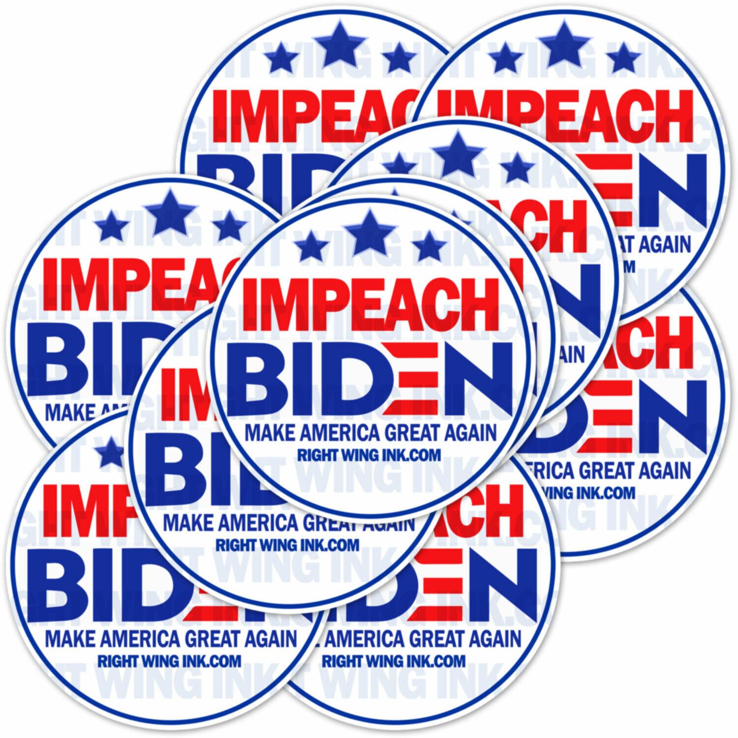 Impeach Biden Bumper Sticker Round Pro Trump Bumper Sticker tri* 10 PACK 4\
