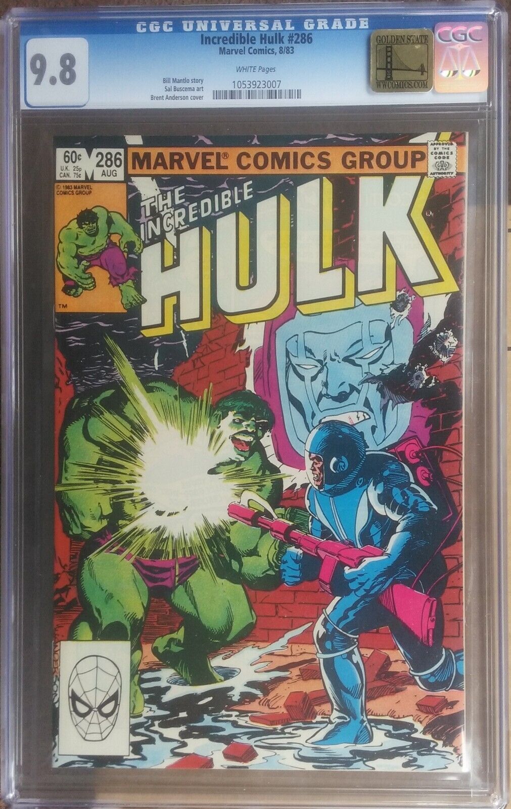 cgc 9.8 Incredible Hulk #286 Kang appearance Golden State Pedigree