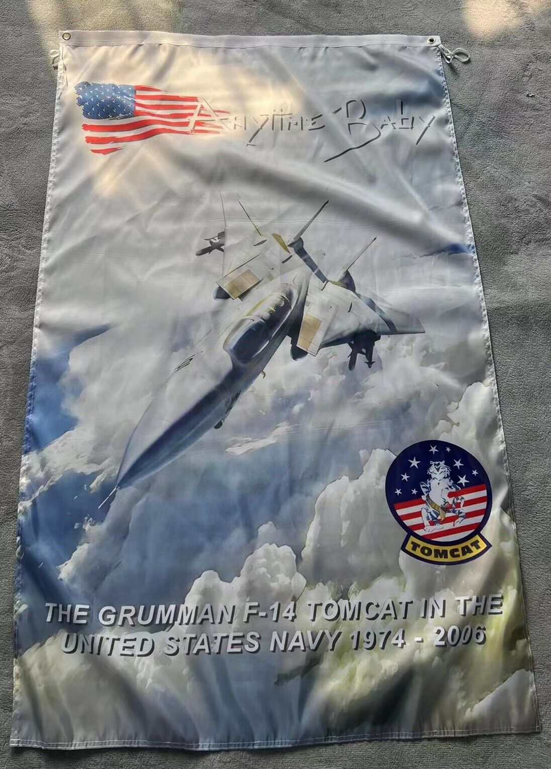 USN Grumman F14 In the United States NAVY 1974-2006  3x5 ft Flag Banner 