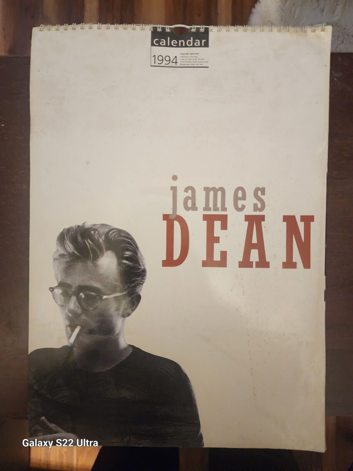 Vintage 1994 James Dean Calendar 12x17