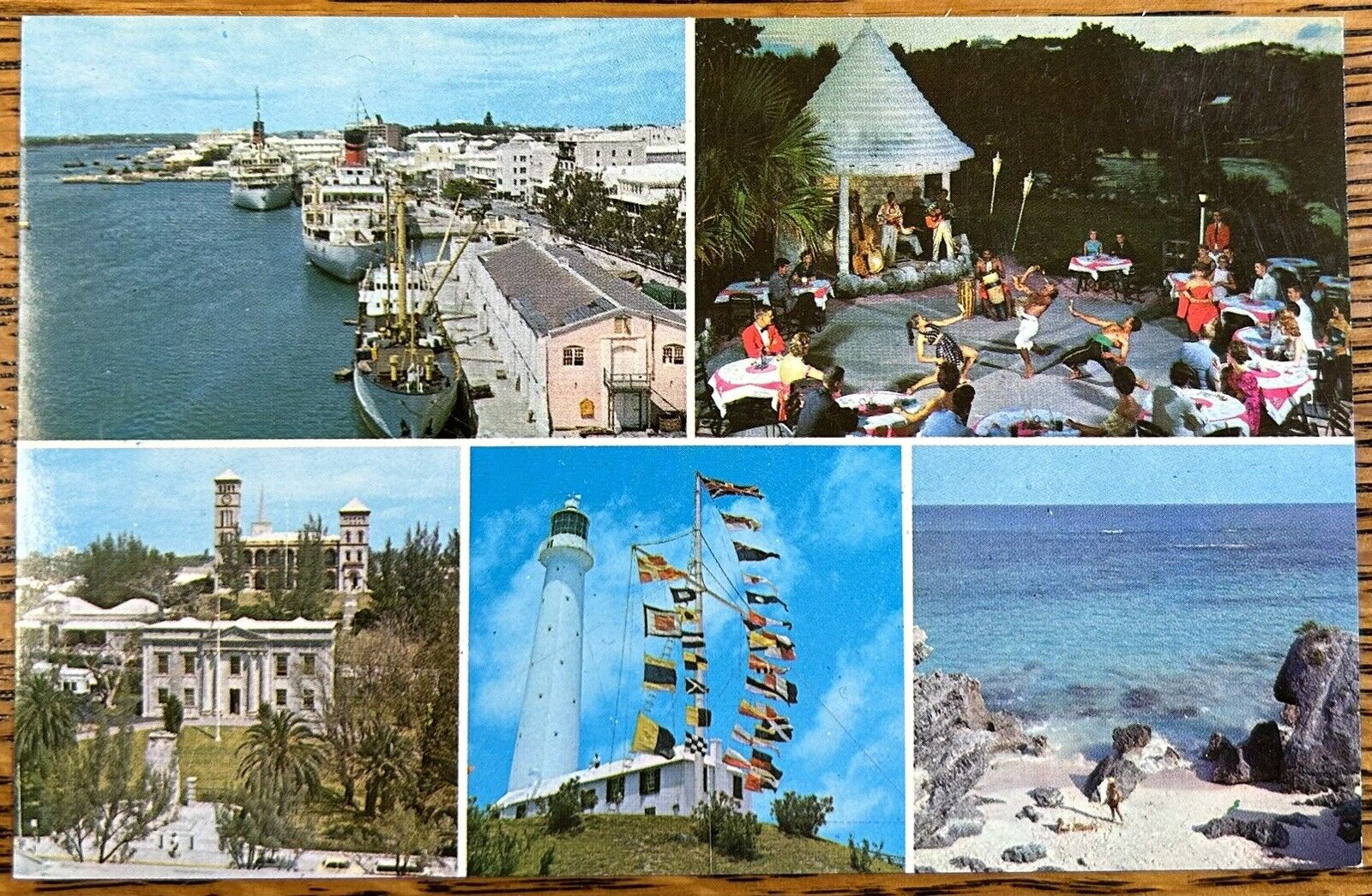 Bermuda Split Color Photo Postcard, Vintage Unposted Card
