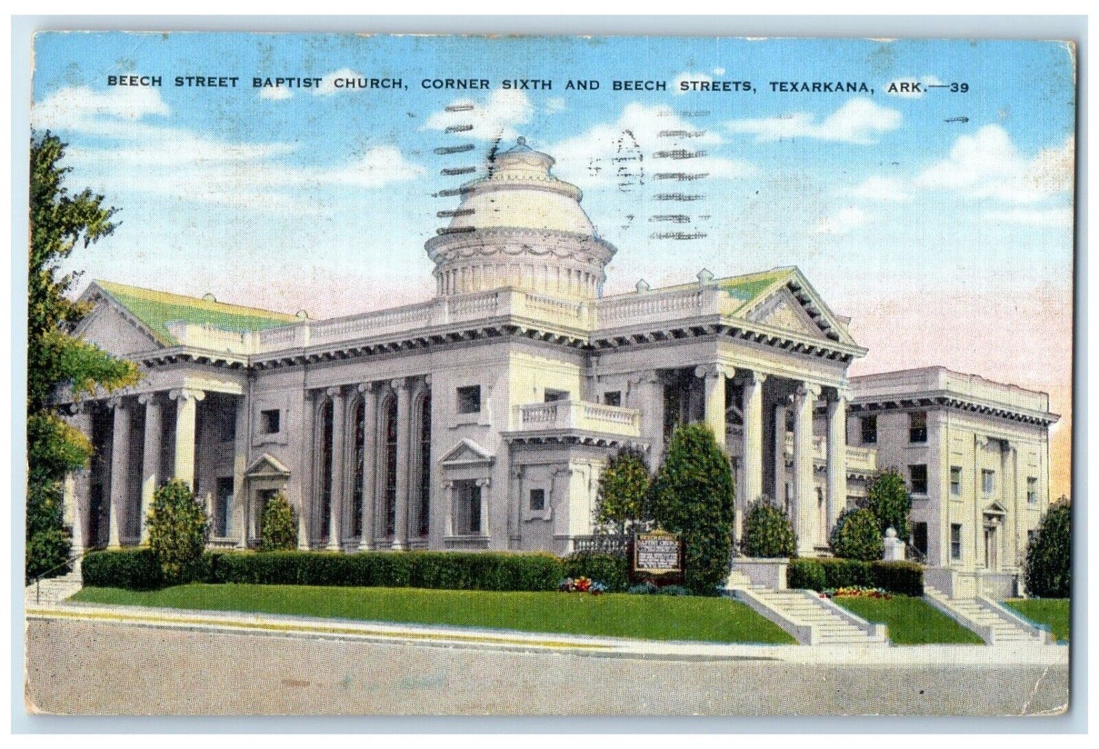 1947 Beech Street Baptist Church Corner Sixth Texarkana Arkansas Posted Postcard