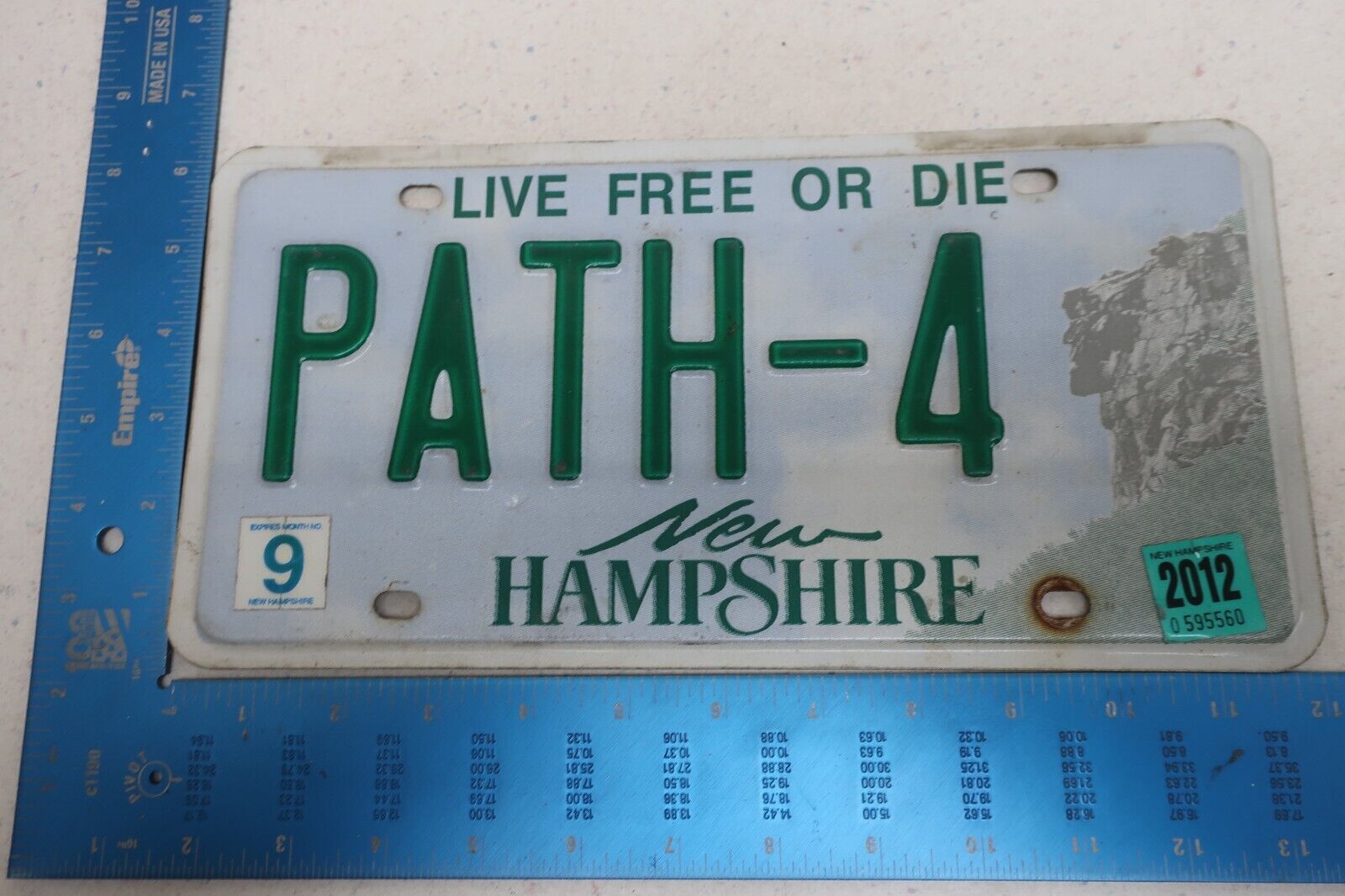 New Hampshire License Plate Tag Vanity 2012 NH Pathway Hike Trail Hiking PATH-4