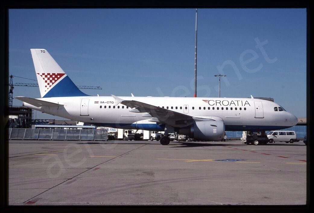 Croatia Airlines Airbus A319-100 9A-CTG No Date Kodachrome Slide/Dia A16
