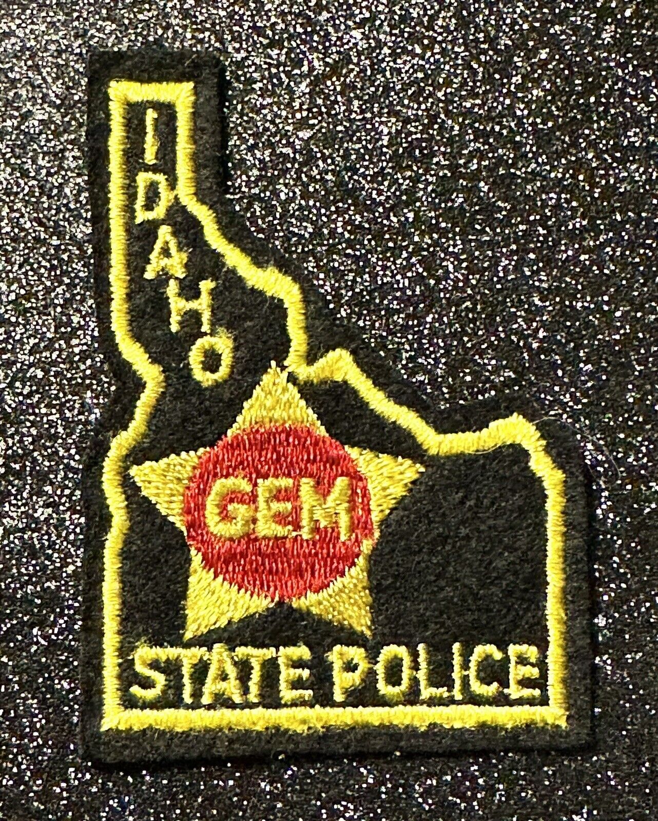 Idaho State Police Patch “GEM” ID ~ Old Felt ~ Vintage ~ Excellent Condition