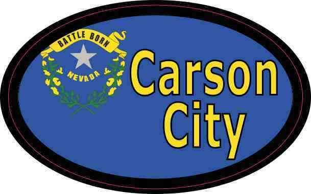 4in x 2.5in Oval Nevada Flag Carson City Sticker Car Truck Vehicle Bumper Decal