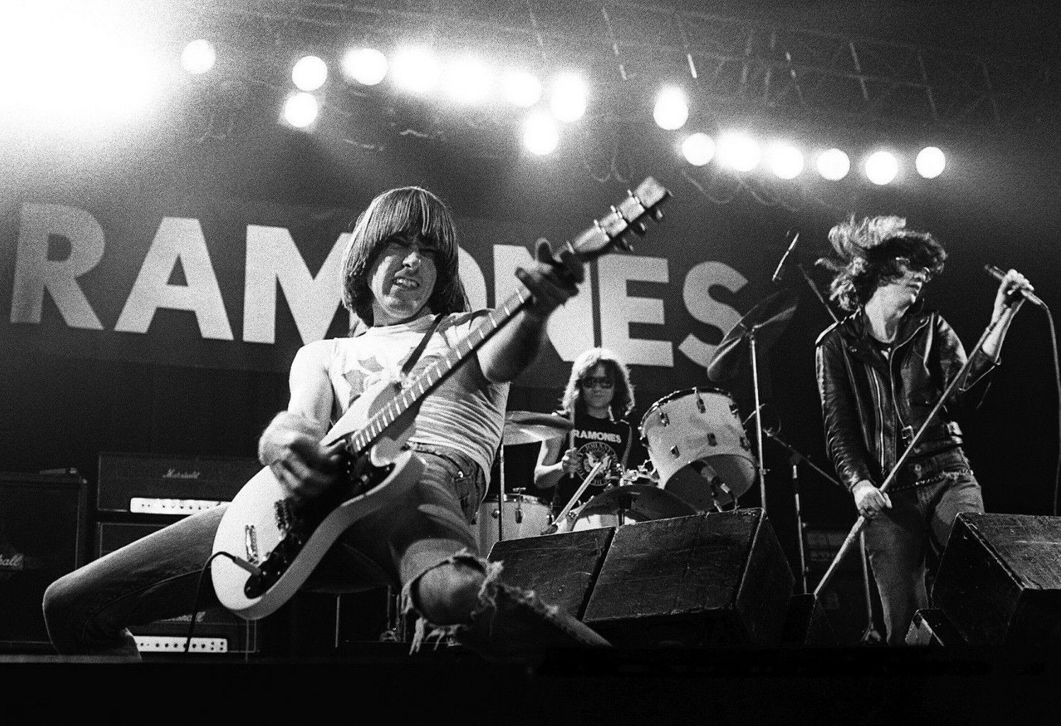 Punk Rock Band Group The Ramones in Concert on Stage Poster Photo 8\