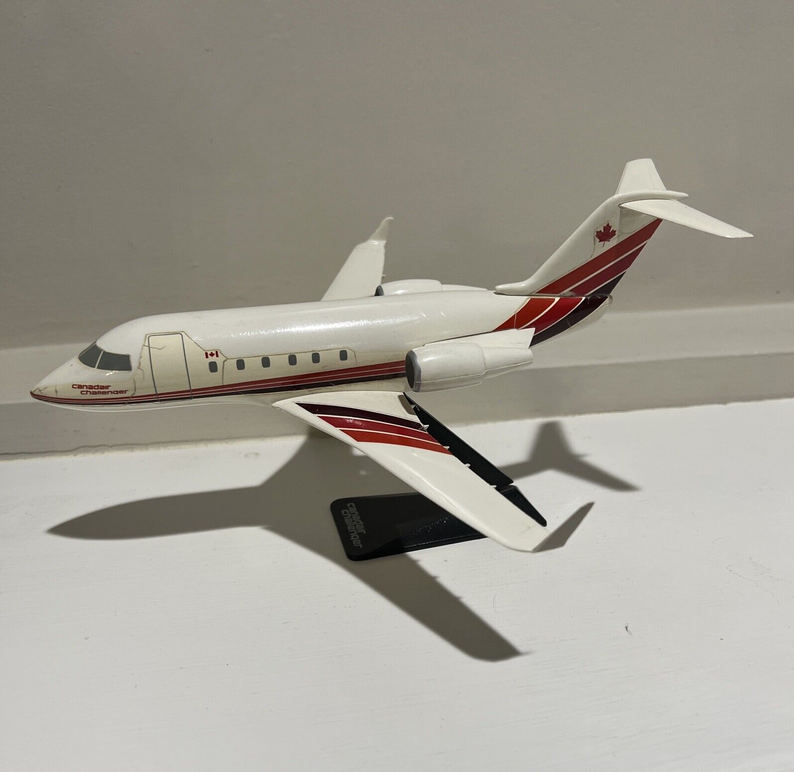 Canadair Challenger Plastic Airplane Desk Model