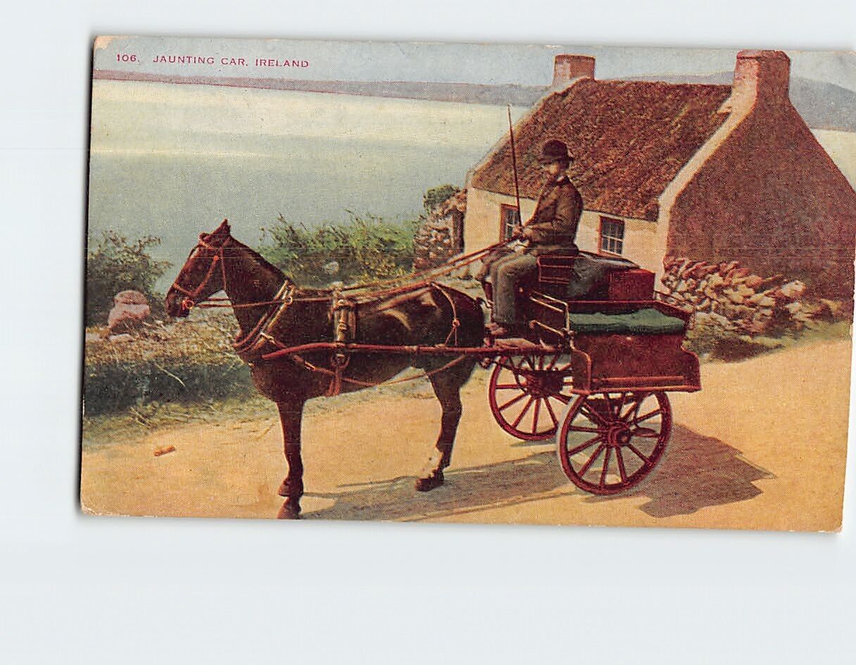 Postcard Jaunting Car in Ireland
