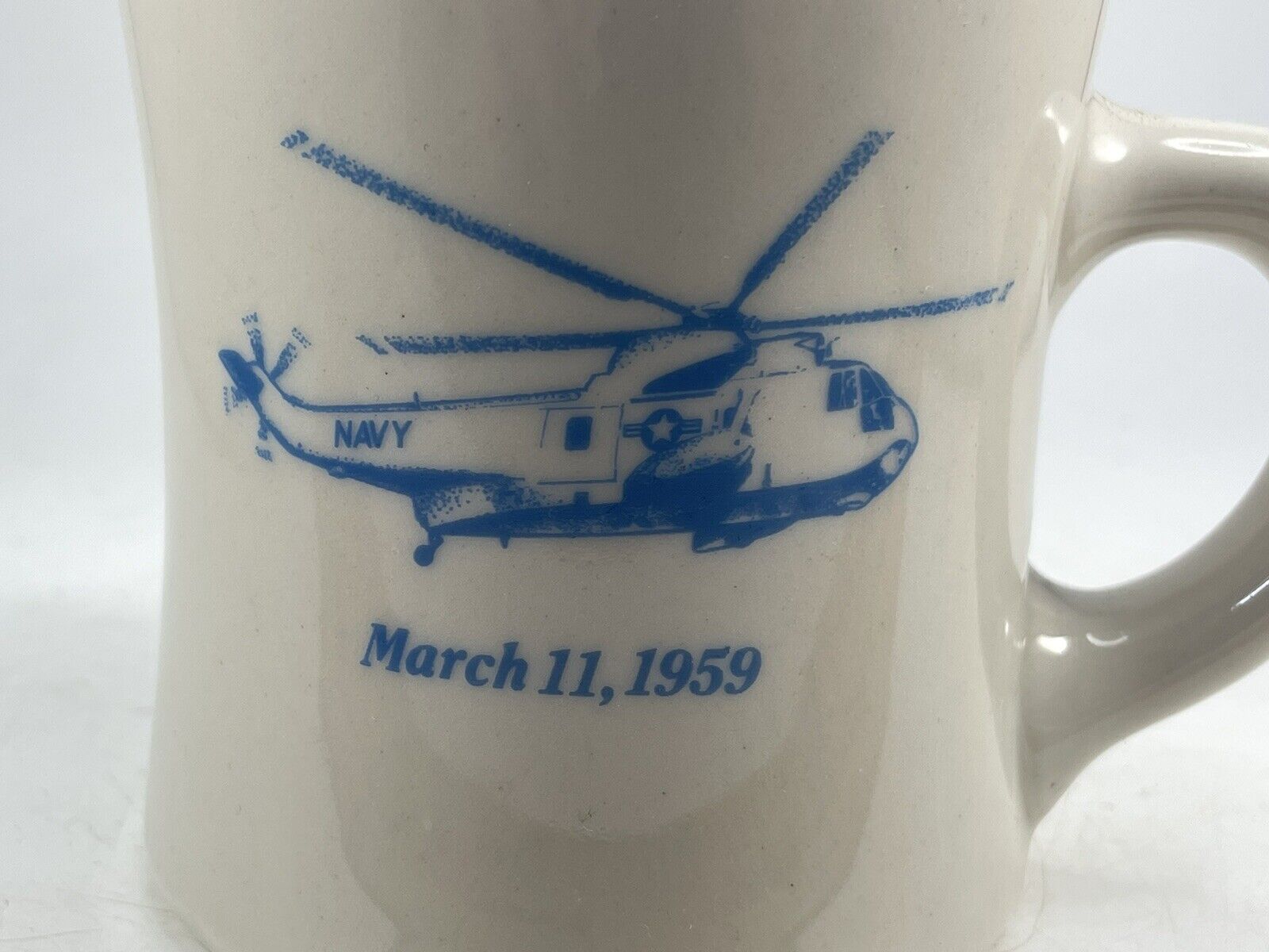 Sikorsky H-3 Navy Helicopter Aircraft March 1959 Coffee Mug Vintage
