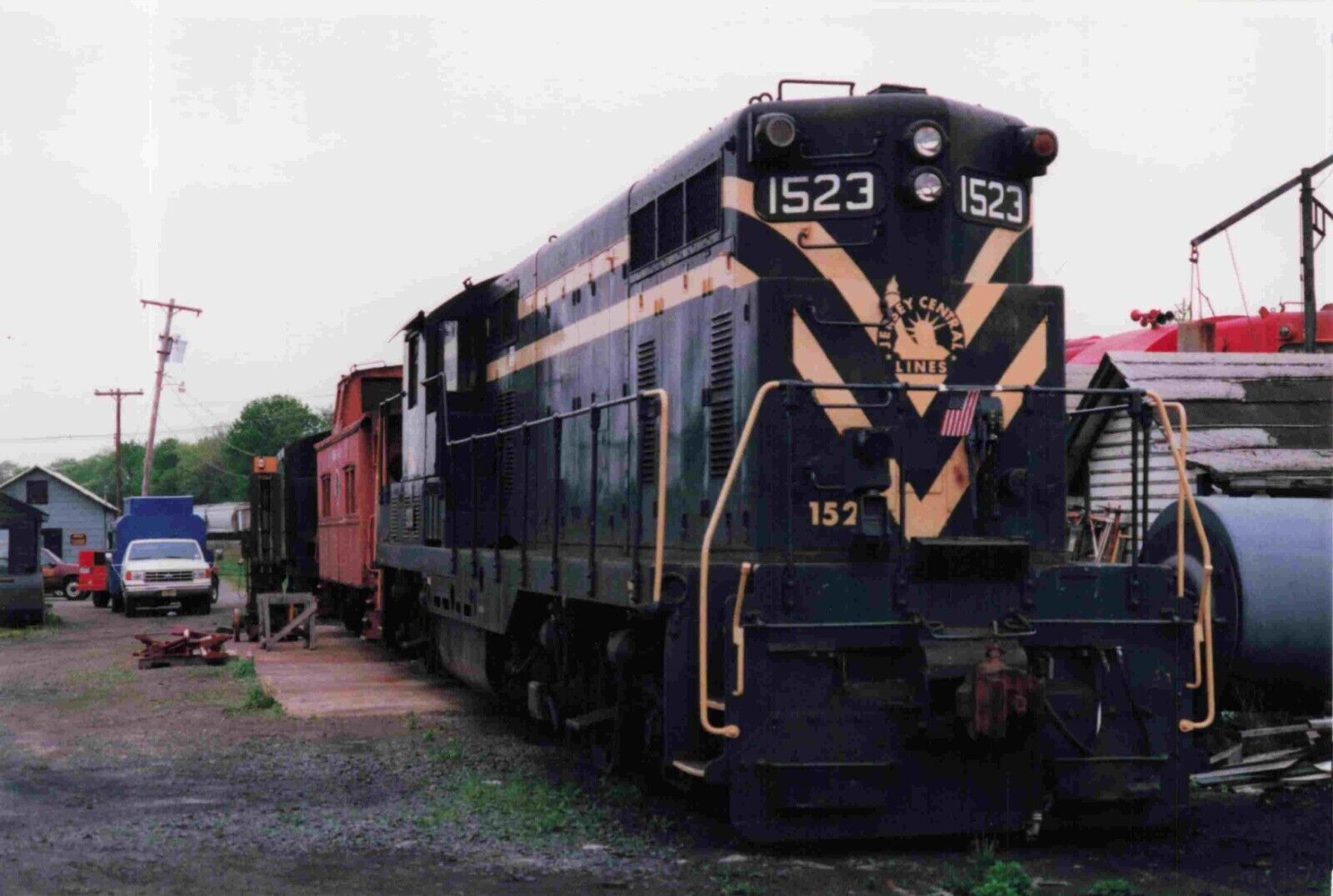 Train Photo - New Jersey Central Lines 1523 Locomotive Vintage 4x6 #7111