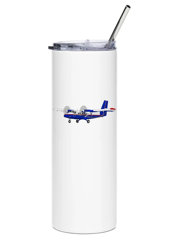 de Havilland DHC-6 Twin Otter Stainless Steel Water Tumbler with straw - 20oz.