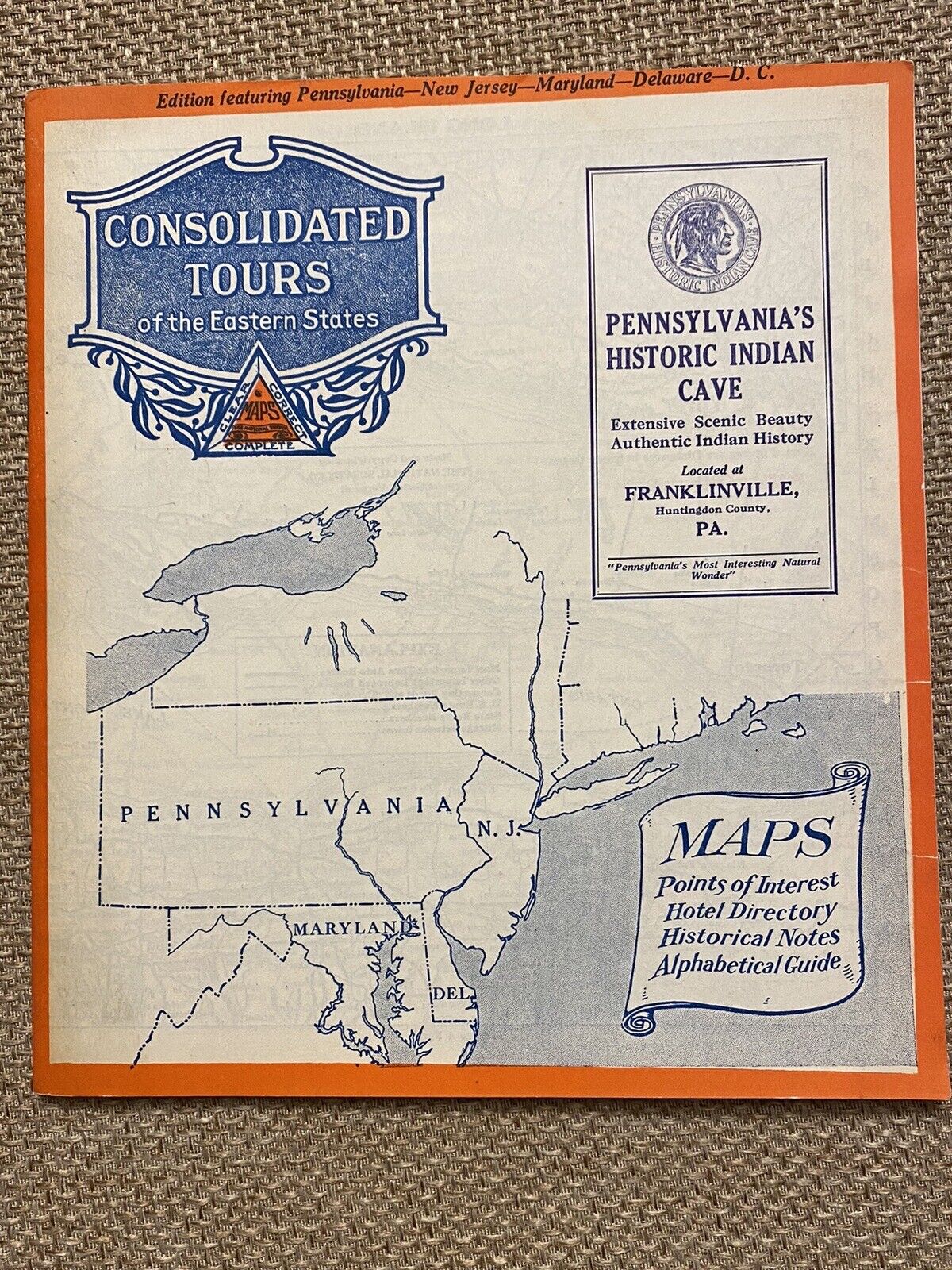 Vintage Travel Guide Consolidated Tours  Montreal PA NJ MD 1931 National Survey